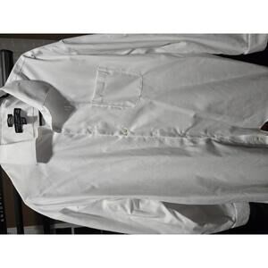 5 Pack Pronto Uomo White Long Sleeve Dress Shirt 100% Cotton Size 18 34/35